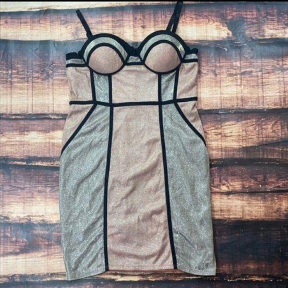 Charlotte Russe Dresses & Skirts - Charlotte Russe Glitter Dress Pink Silver